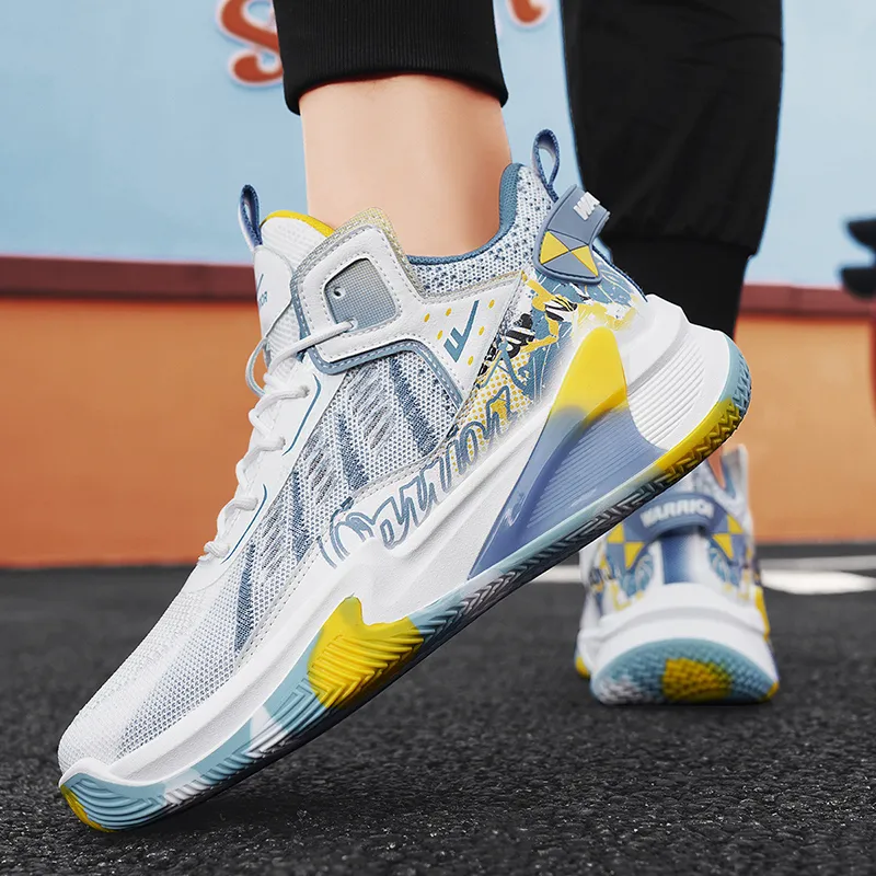 WARRIOR Basketball Shoes Men Low Top Blue-6