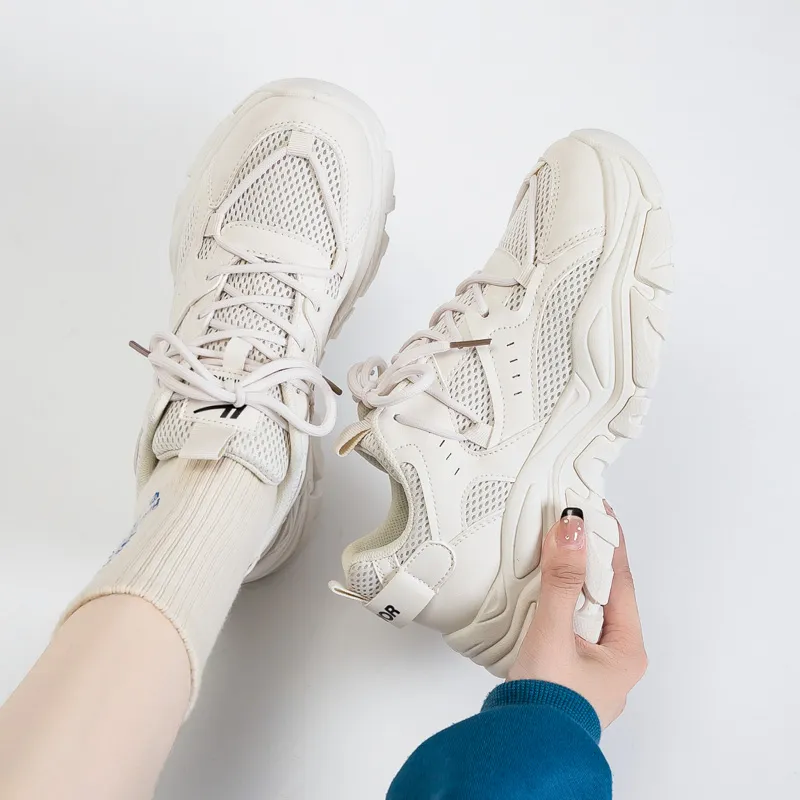 Warrior Shock Absorbers Slip Resistant, Abrasion Resistant, Breathable Low Top Chunky Sneakers Women's-2