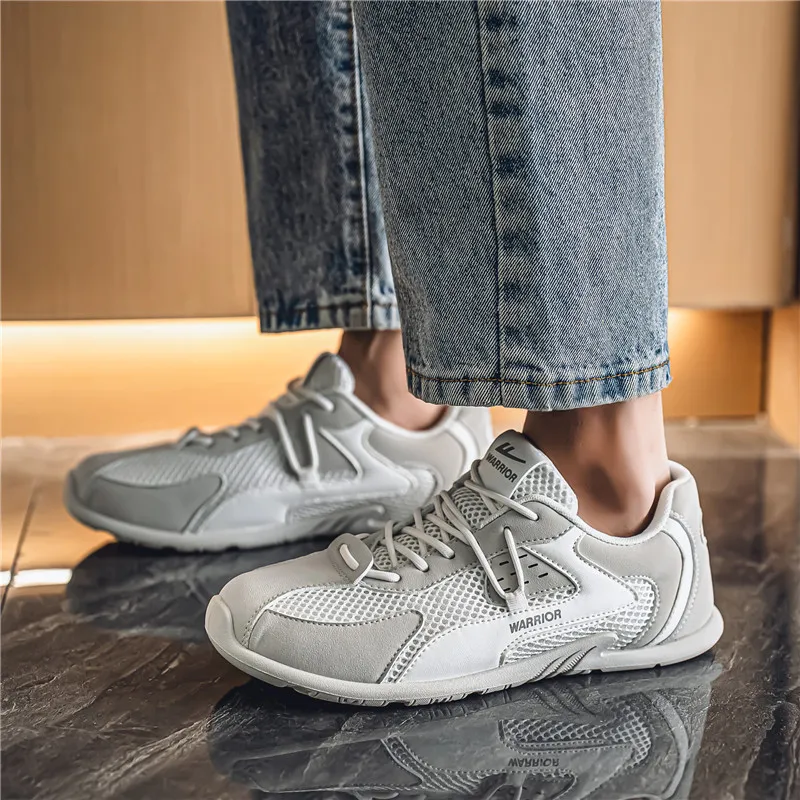 Warrior Slip Resistant, Abrasion Resistant, Breathable Low Top Casual Shoes Men's Beige Light Gray-4