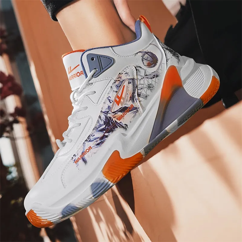 WARRIOR Basketball Shoes Men Low Top Orange-6
