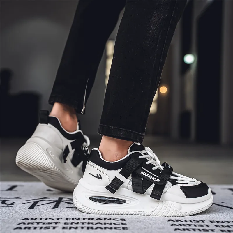 WARRIOR Chunky Sneakers Men Low Top Black-5