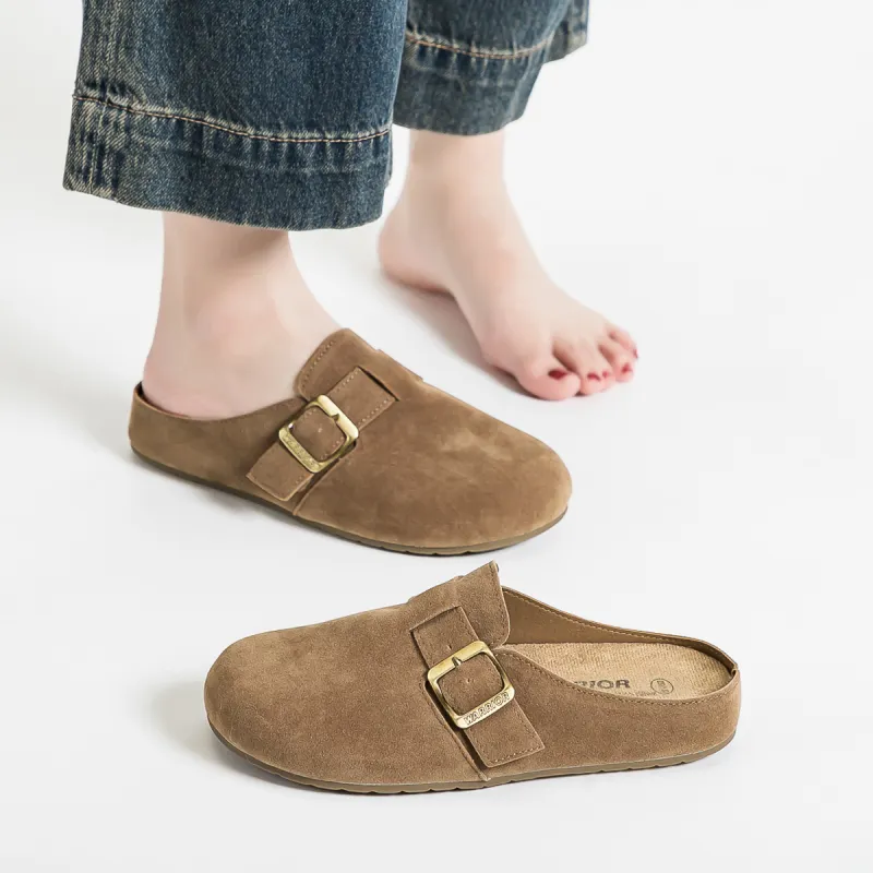 Warrior Stitching Metal Slip Resistant Abrasion Resistant Closed Toe Slippers Women's Khaki-2