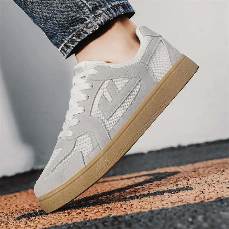 Warrior German Army Trainers Durable Lightweight And Breathable Low Top Skateboard Shoes Unisex Gray White-11