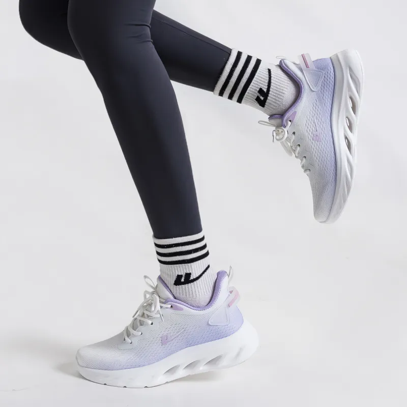 Warrior Lightweight Height Increasing Rebound Low Top Casual Long Distance Running Shoes Women's Purple-5