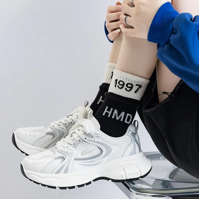Warrior Height Increasing Abrasion Resistant Lightweight Breathable Slip Resistant Low Top Chunky Sneakers Women's-5