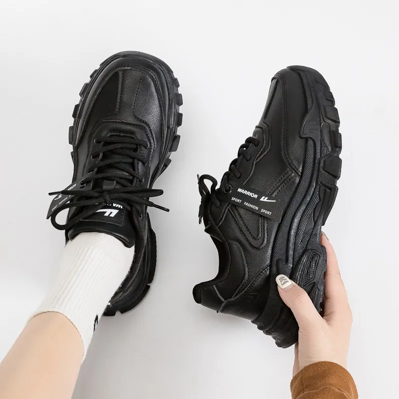 Warrior Slip Resistant, Abrasion Resistant, Lightweight, Height Increasing Coverage Low Top Chunky Sneakers Women's-2