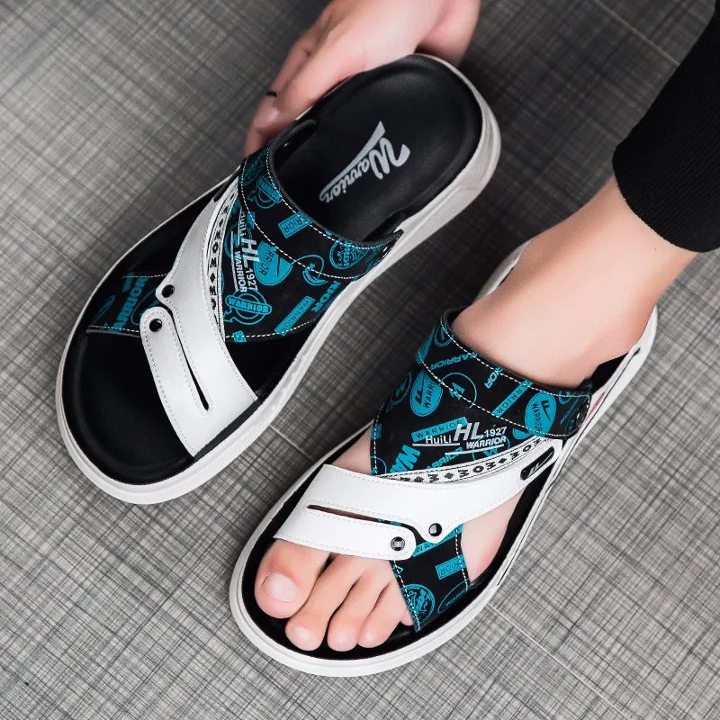 Warrior Casual Chef Shoes Beach Sandals Men's White Black Blue-2