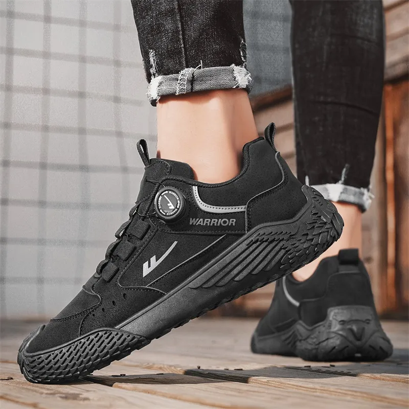 Warrior Slip on Slip on Shoes Abrasion Resistant Lightweight Slip Resistant Low Top Casual Shoes Men Black-8