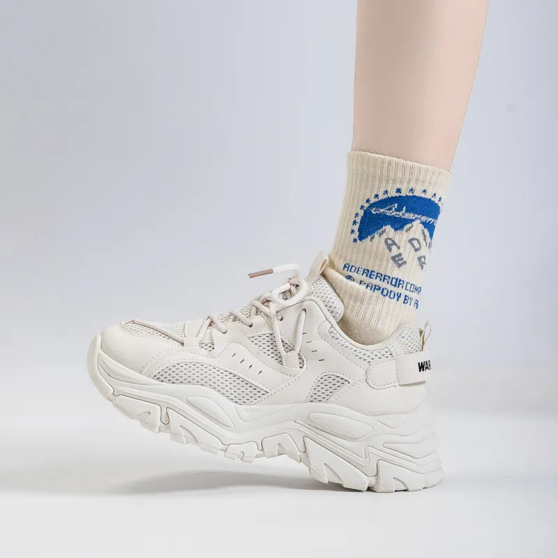 Warrior Shock Absorbers Slip Resistant, Abrasion Resistant, Breathable Low Top Chunky Sneakers Women's-1