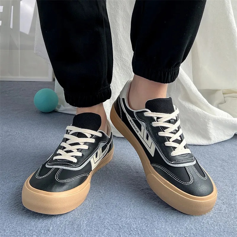 Warrior Abrasion Resistant Breathable Slip Resistant Low Top Casual Shoes Unisex Beige Black-9