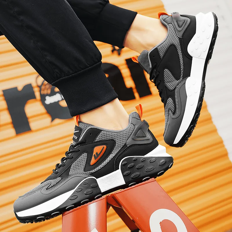 WARRIOR Chunky Sneakers Men Low Top Orange-2