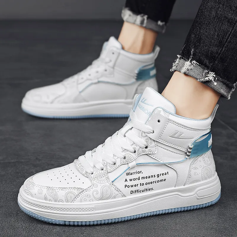 WARRIOR Skateboard Shoes Unisex High Top Gray/Blue-7