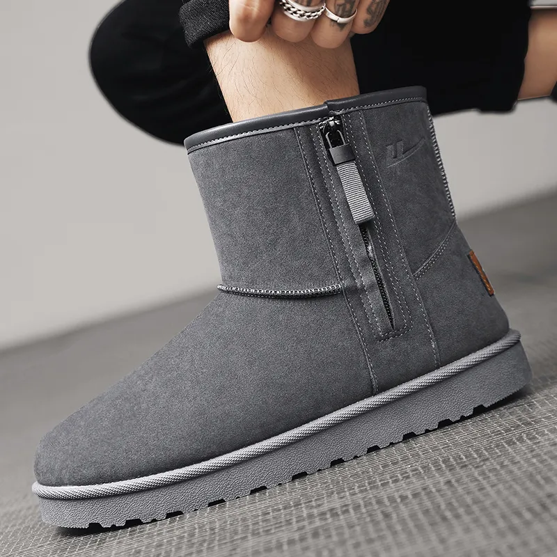 Warrior Warm Coverage Height Increasing Wear Resistant Slip Resistant Short Snow Boots Men's Gray-6