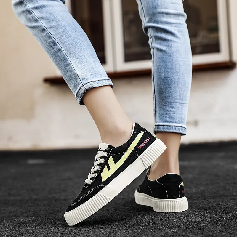 Warrior Anti Slip And Wear Resistant Lightweight Low Top Canvas Shoes Unisex Black-9