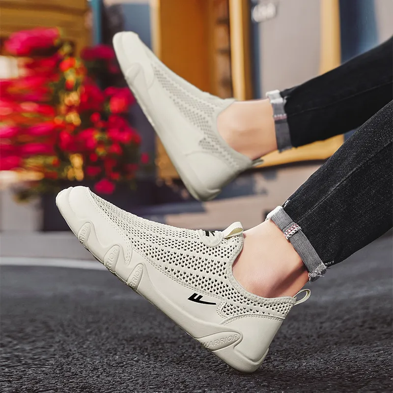 Warrior Slip on Slip on Shoes Wear resistant, Lightweight, Breathable, And Non slip. Low Top Casual Shoes Men's Beige-6