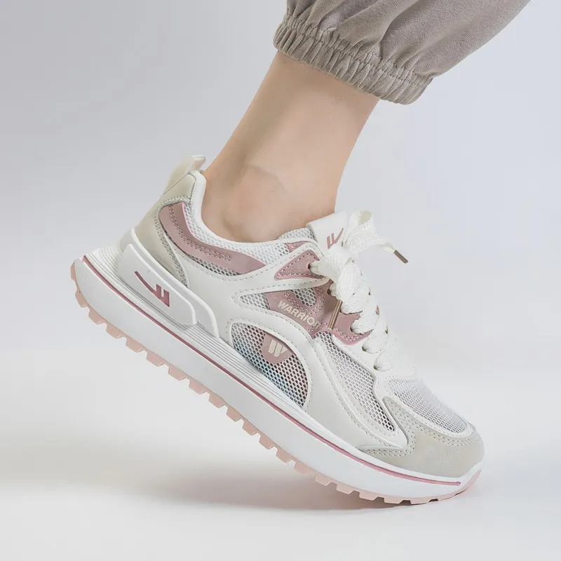 Warrior Shock Absorbers Slip Resistant, Abrasion Resistant, Breathable Low Top Casual Shoes Women's Light Pink-4