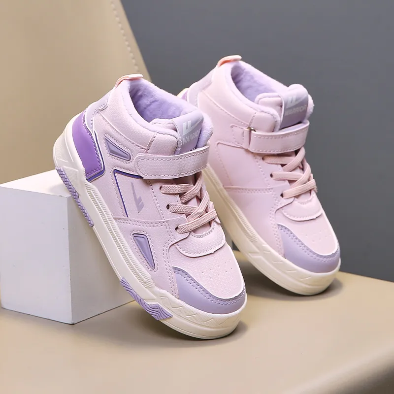 Warrior Slip Resistant, Abrasion Resistant, Thermal High Top Kids' Skateboarding Shoes Pink Purple Kids'-7