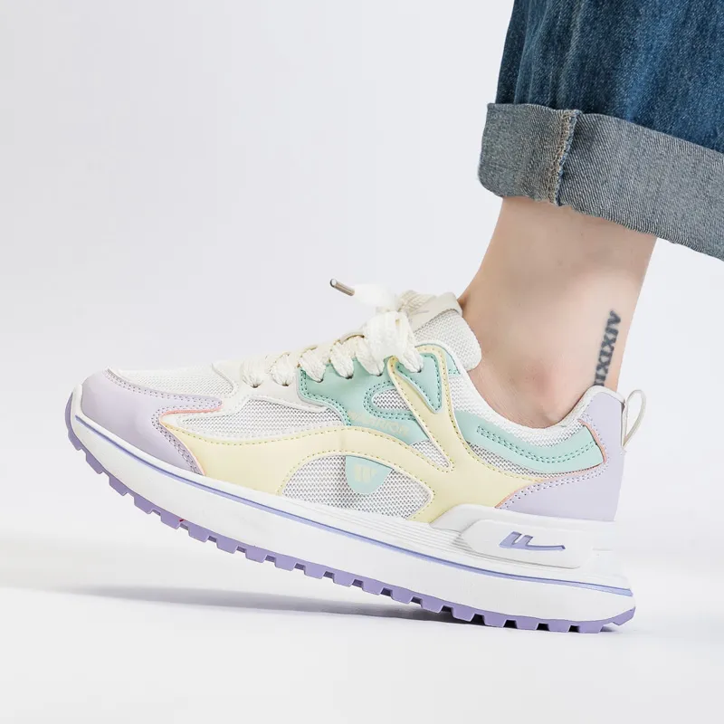 Warrior Shock Absorbers Slip Resistant, Abrasion Resistant, Breathable Low Top Casual Shoes Women's Macaron Color-5