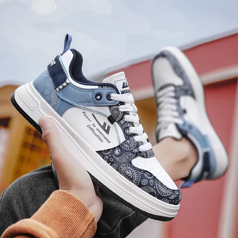WARRIOR Skateboard Shoes Unisex High Top Dark Blue/Light Blue-28