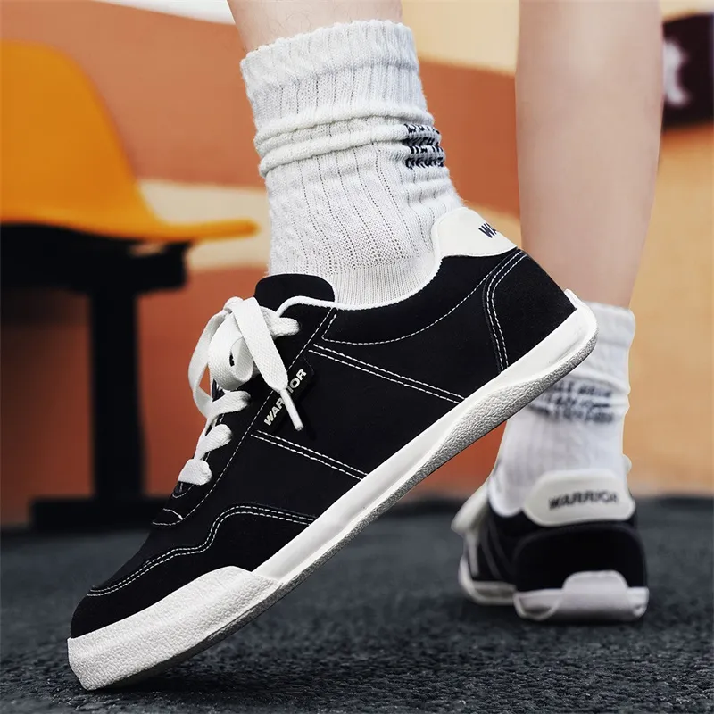 Warrior Wear resistant, Lightweight, Breathable, And Non slip. Low Top Canvas Shoes Unisex Black Rice-10