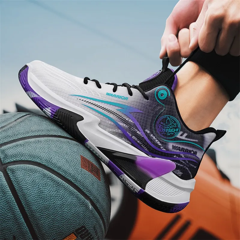 WARRIOR Basketball Shoes Men Low Top Black-6
