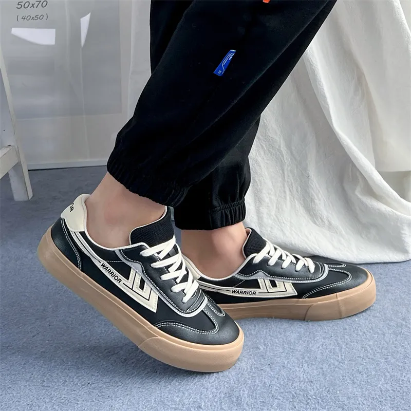 Warrior Abrasion Resistant Breathable Slip Resistant Low Top Casual Shoes Unisex Beige Black-8