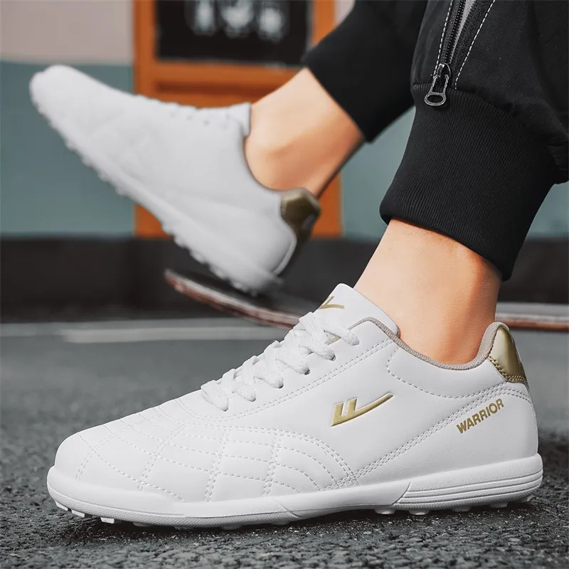 Warrior TF Turf Artificial Ground, Indoor Breathable, Lightweight Coverage Soccer Shoes Unisex White Gold-4