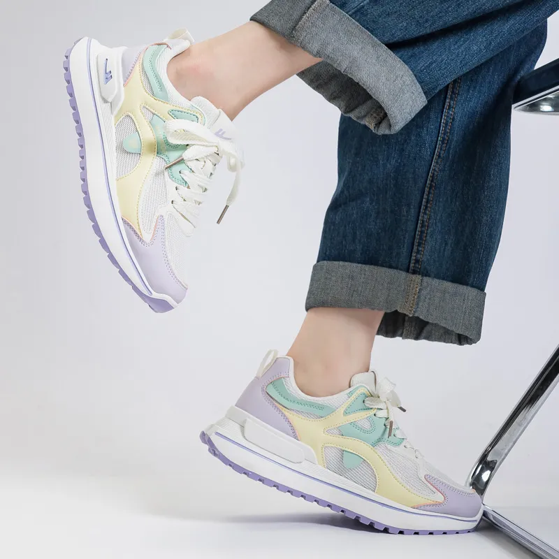 Warrior Shock Absorbers Slip Resistant, Abrasion Resistant, Breathable Low Top Casual Shoes Women's Macaron Color-1