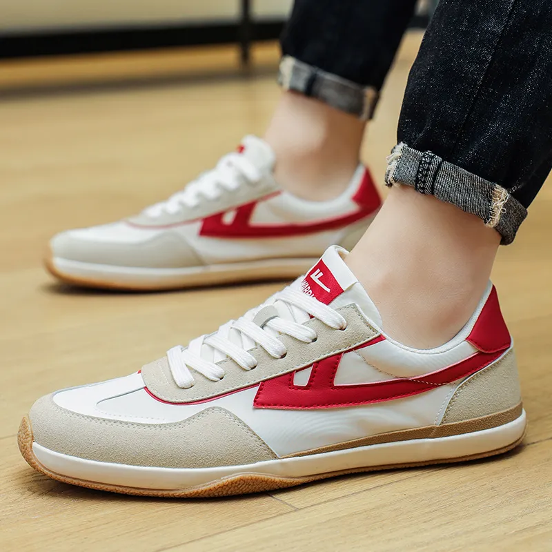 WARRIOR Skateboard Shoes Unisex Low Top Gray/Khaki/Red-7