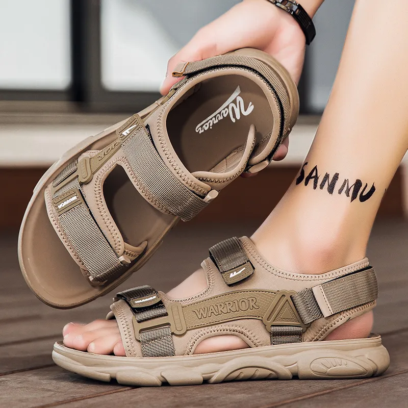 Warrior Casual Chef Shoes Beach Sandals Men's Khaki-6
