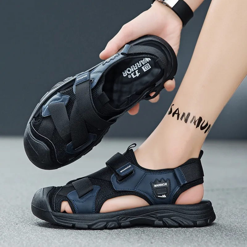 Warrior Casual Chef Shoes Beach Sandals Men's Black Blue-2