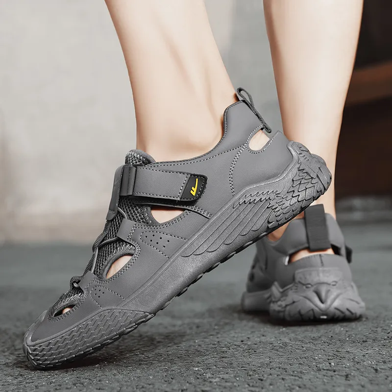 Warrior River Trekking Shoes Breathable And Wear resistant Beach Sandals Men's Gray-6