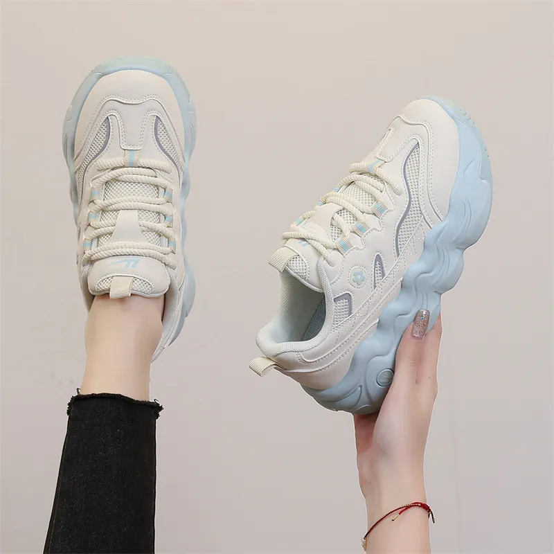 WARRIOR Chunky Sneakers Women's Low Top Blue-7