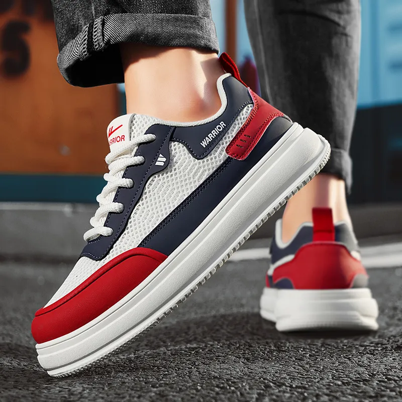 WARRIOR Skateboard Shoes Men Low Top Blue-4