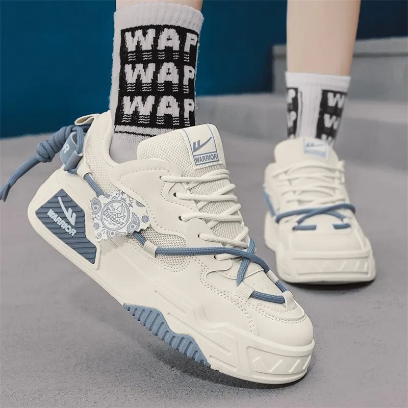 WARRIOR Skateboard Shoes Unisex Low Top Blue-7