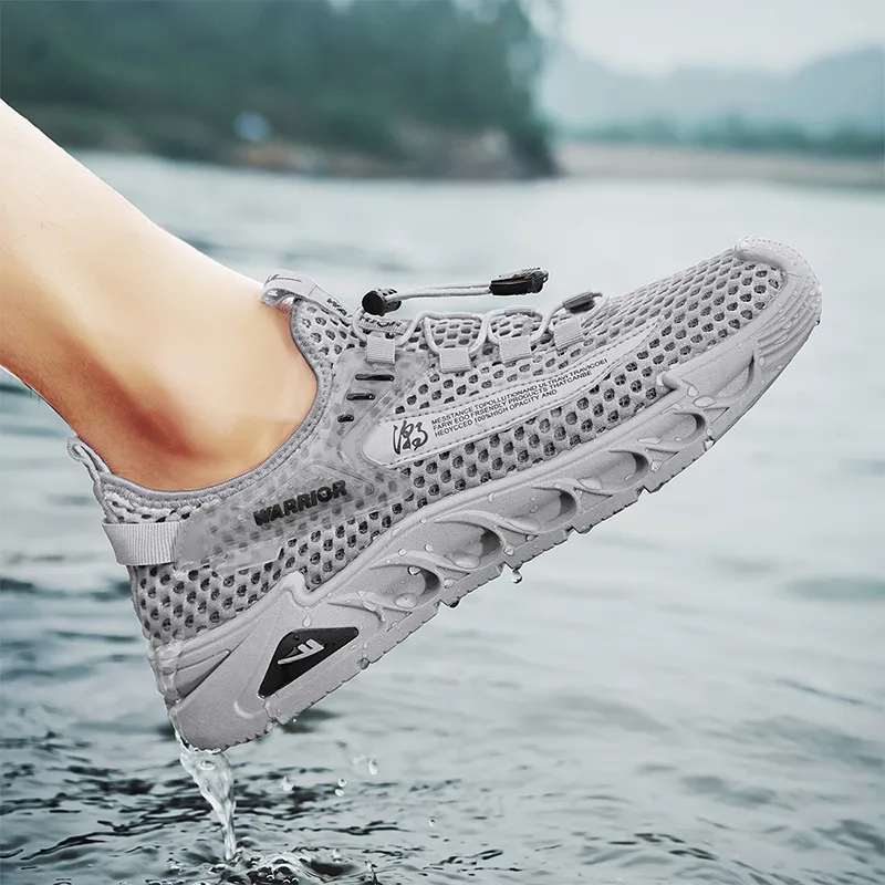 Warrior Lazy Slip on Cushioned Wear Resistant Lightweight Breathable Slip Resistant Low Top Casual Shoes Men's Gray-8