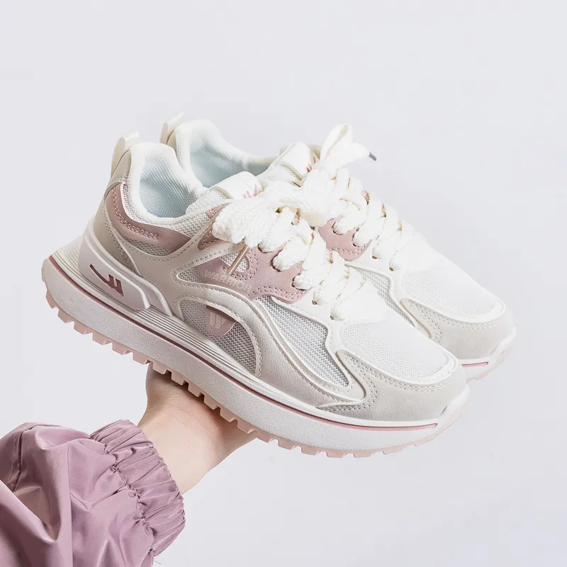 WARRIOR Chunky Sneakers Women's Low Top Pink-1