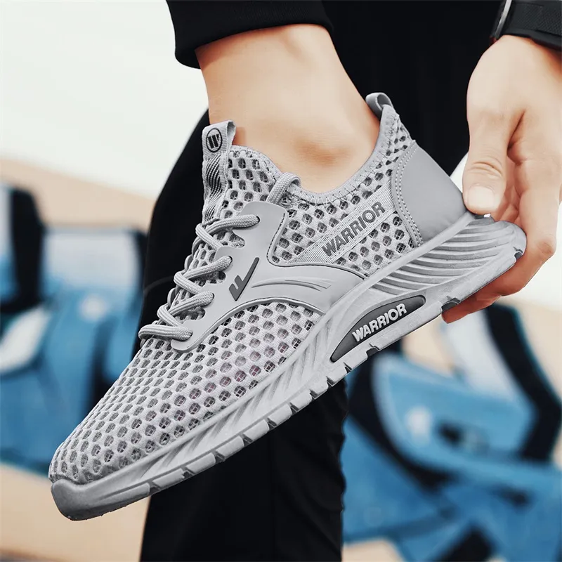 Warrior Shock Absorbing, Non Slip, Wear Resistant, Breathable And Lightweight Low Top Casual Shoes Men's Gray-8