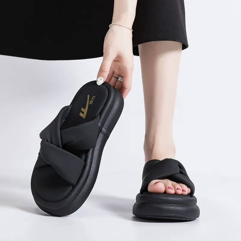 Warrior Slip Resistant Abrasion Resistant Quick Dry Slide Slippers Women's Black-1