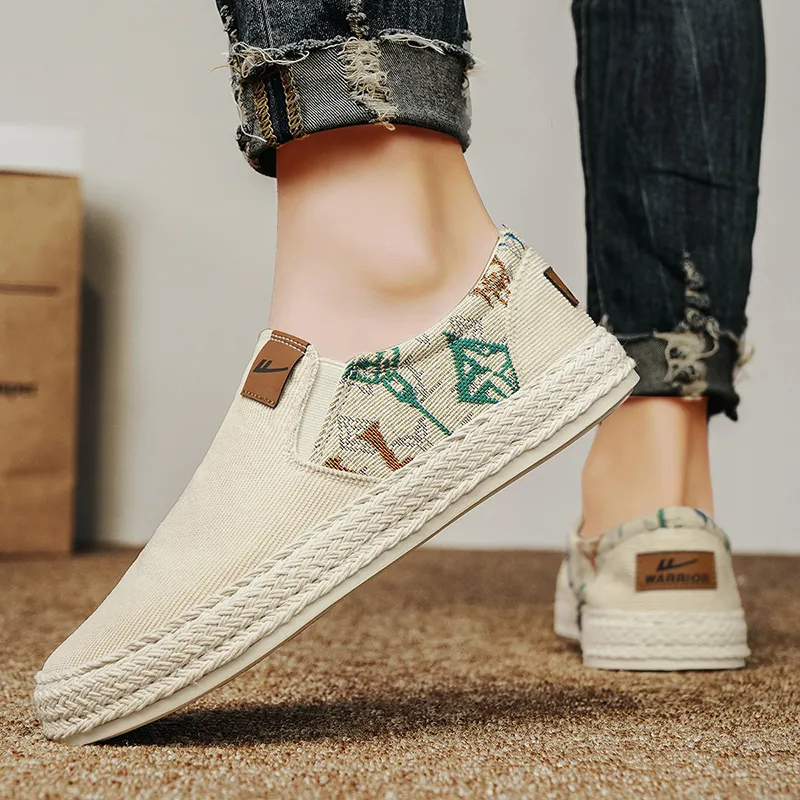 Warrior Coverage Abrasion Resistant Lightweight Breathable Slip Resistant Low Top Canvas Shoes Men's Ecru-6