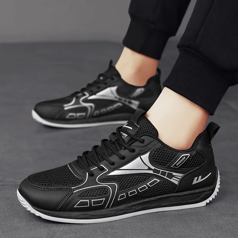 Warrior Cortez Shoes Abrasion Resistant, Lightweight, And Breathable Low Top Casual Shoes Men's Black Gray-9