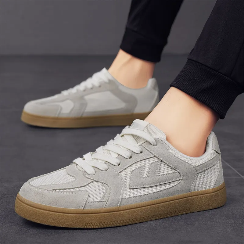 Warrior German Army Trainers Durable Lightweight And Breathable Low Top Skateboard Shoes Unisex Gray White-12