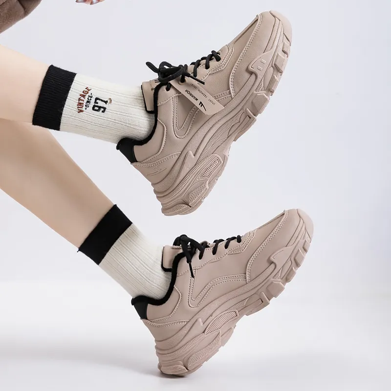 Warrior Slip Resistant, Abrasion Resistant, Lightweight, Height Increasing Coverage Low Top Chunky Sneakers Women's-33