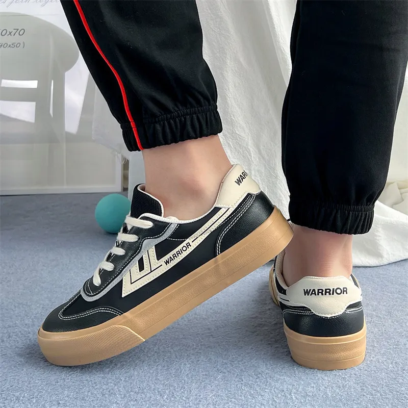 Warrior Abrasion Resistant Breathable Slip Resistant Low Top Casual Shoes Unisex Beige Black-10