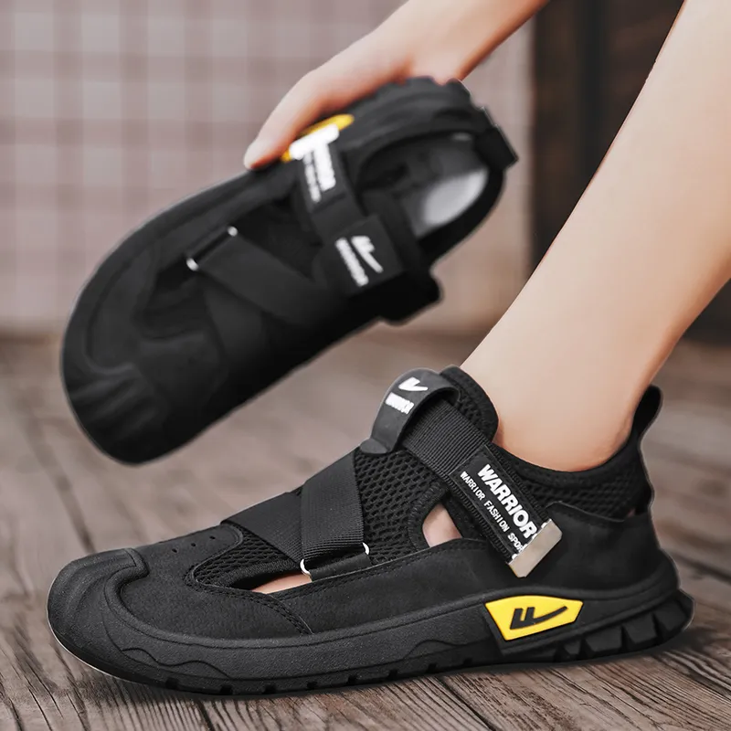 Warrior River Trekking Shoes Wear resistant, Lightweight, Breathable, And Non slip. Beach Sandals Men's Black-2