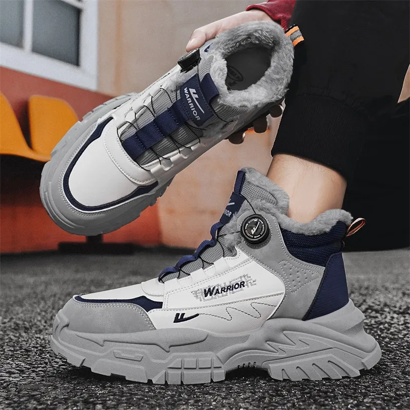 Warrior Ankle Length Martin Boot Men's Beige Gray Dark Blue-7