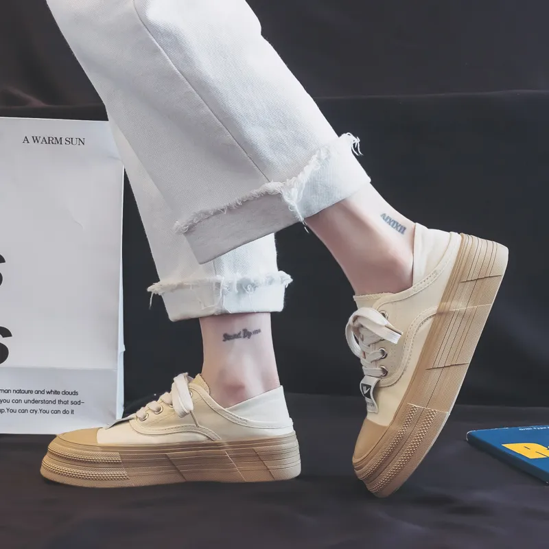 Warrior Anti Slip And Wear Resistant Breathable Lightweight Height Increasing Cushioning Low Top Canvas Shoes Women's-5