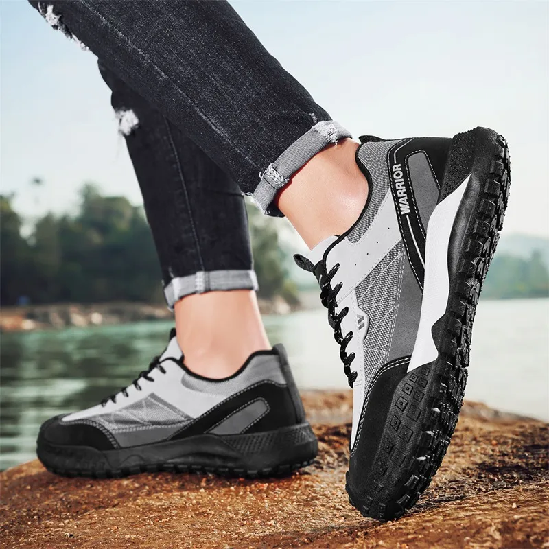 WARRIOR Hiking / Trekking Shoes Men Low Top White-5