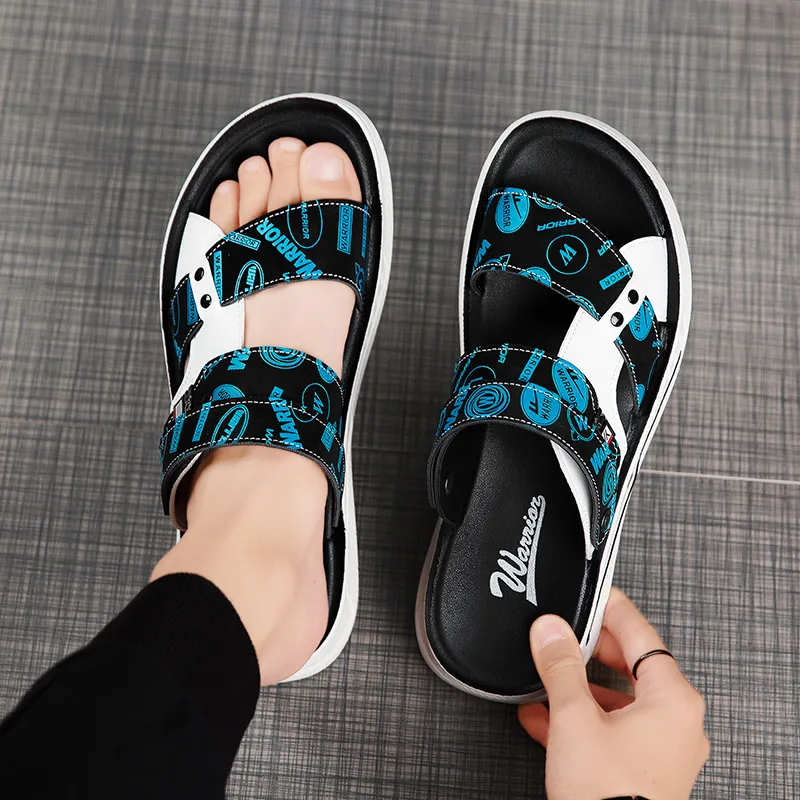 Warrior Casual Chef Shoes Beach Sandals Men's White Black Blue-3
