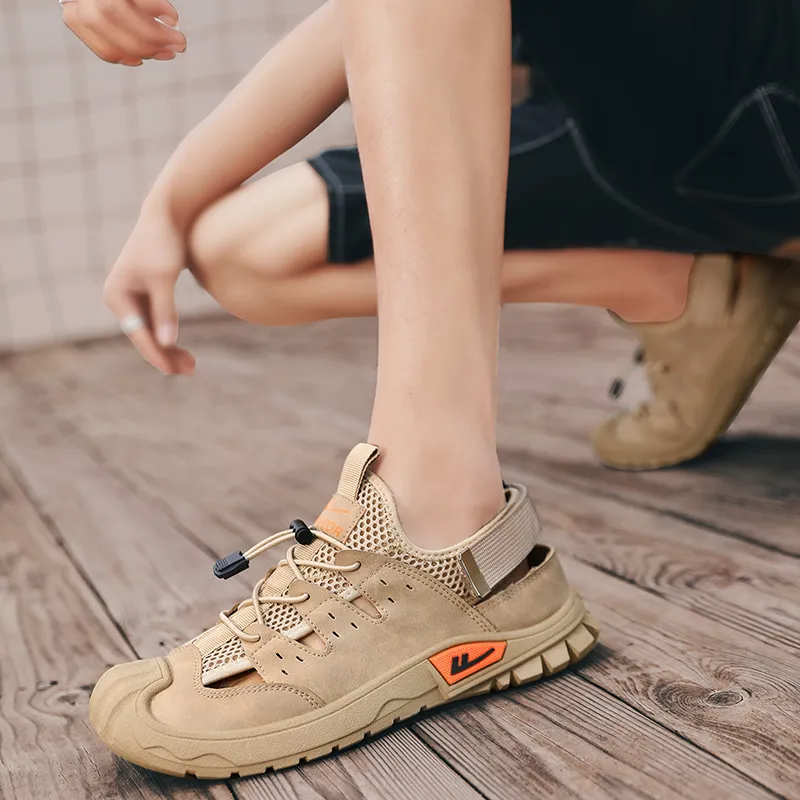 Warrior River Trekking Shoes Wear resistant, Lightweight, Breathable, And Non slip. Beach Sandals Men's Khaki-10